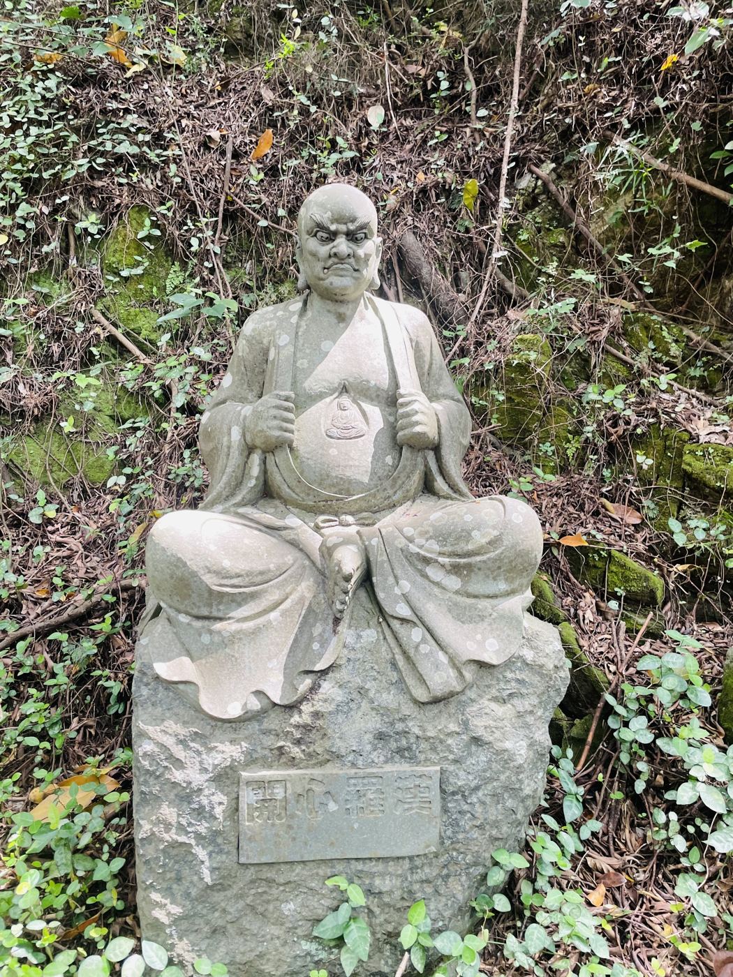 山路边的罗汉石像